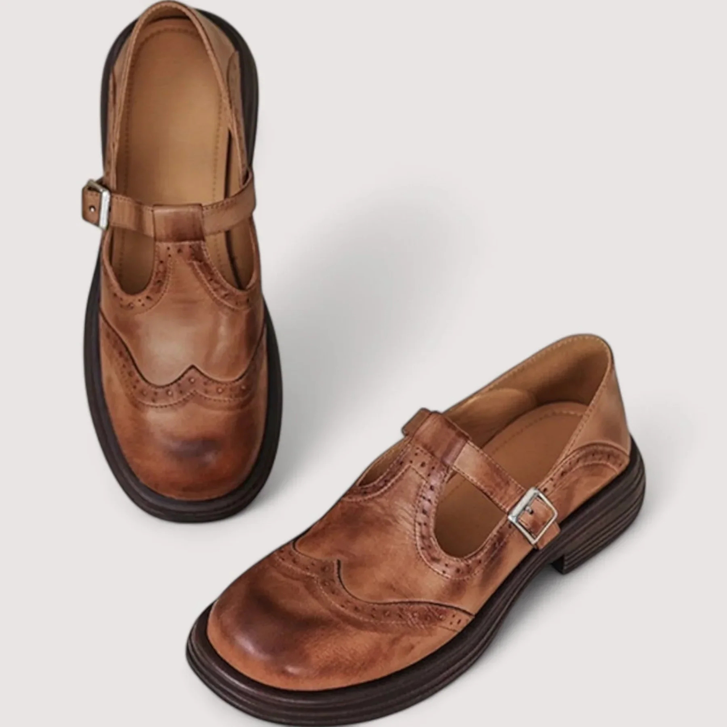 Women's Vintage Leather Mary Jane Shoes